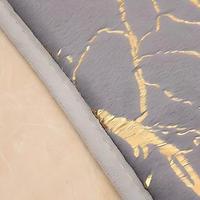 Tapis de sol décoratif luxueux épais et moelleux à imprimé marbré doré, antidérapant et lavable, pour salon, chambre et décoration intérieure