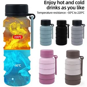 Botella de Agua de Silicona Plegable de 510 ml, Libre de BPA, de Grado Alimenticio, Reutilizable, a Prueba de Fugas, para Deportes, Viajes, Campamento, Gimnasio - Product Image 3