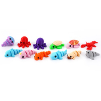 Figurines articulées de créatures marines mignonnes imprimées en 3D pour micro-paysages DIY