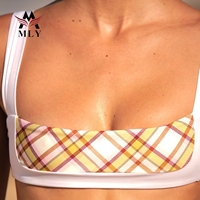 Vente en gros nouvelle mode de bikini 2 pièces pour femmes ensemble de maillots de bain bandeau avec bas taille haute et motif imprimé