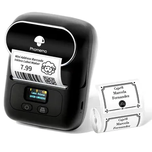 Phomemo M110 Printer Label kode batang, pembuat Label termal portabel Bluetooth ditingkatkan untuk bisnis kecil, alamat, kantor, rumah