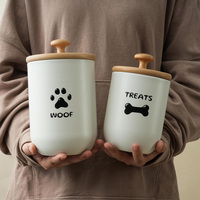 Pot à friandises pour chien personnalisé en forme de biscuit avec couvercle, boîte de rangement alimentaire en porcelaine, ensemble de récipients pour friandises pour chien, pot à biscuits pour chien
