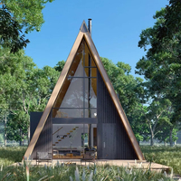 Maison de conteneur en acier luxueuse de 1 à 2 chambres, mobile, préfabriquée, petite, design moderne triangulaire, utilisation hôtelière, hébergement confortable