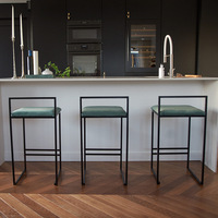 Tabouret de bar moderne en cuir PU, style nordique, robuste et durable, chaise haute élégante pour bar à domicile, salle à manger, atelier, salon, hôtel