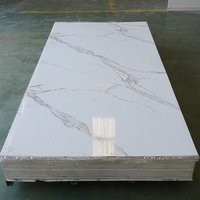 Panel de Pared de PVC con Acabado Brillante de Lujo, Diseño de Mármol, Resistente a los Rayos UV, Moderno, Floral, para Sala de Estar, Ecológico e Impermeable