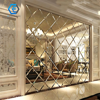 Tuile de miroir Meilleur 4 5 6 8mm Design de haute qualité Miroir mural décoratif Miroir en diamant Usine Chine