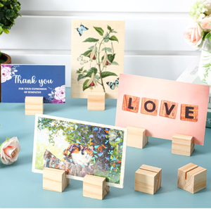 Support photo en bois massif, porte-cartes de menu en bois pour mariages, anniversaires, décoration de la maison - Product Image 1