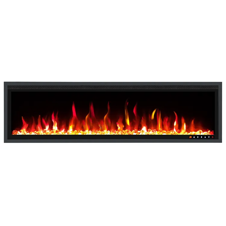42"/50"/60"/65"/72"Built-in decorative wall recessed wall mounted glass panel insert electric fire place fireplace