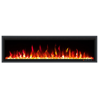 Cheminée Électrique Murale Encastrable Décorative avec Panneau en Verre, Tailles 42"/50"/60"/65"/72"