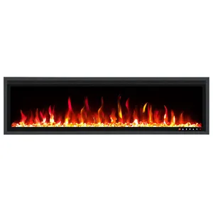 Insert Fireplace Manufacturers 42"/50"/60"/65"/72"Built-in Decorative Wall Recessed Wall Mounted Glass Panel Insert Electric Fire Place Fireplace