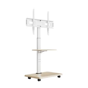 <span class=keywords><strong>Chariot</strong></span> de télévision mobile réglable en hauteur Support de télévision blanc roulant avec étagère pour écrans plats de 26 65 pouces - Product Image 5