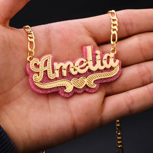 Acrylique Diy Pendentif Enfants Filles Dames Couche Alphabet En Acier Inoxydable Collier Bijoux Lettres Ensembles Vendeurs Accessoires Bijoux - Product Image 4