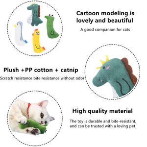 Jouets interactifs pour chatons en forme d'animaux de dessin animé, amusants, à mâcher, à gratter, à jouer, en éponge et en papier - Product Image 4