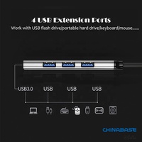 Hub USB 3.0 à 4 ports, répartiteur USB en aluminium haute vitesse 5 Gbps pour MacBook Pro, ordinateur portable, PC, IMac, Surface Pro