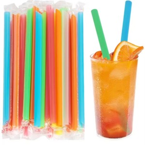 Custom Size PLA 10mm Straws Food Grade Eco-friendly Disposable Plastic Straw for Juice - Product Image 1