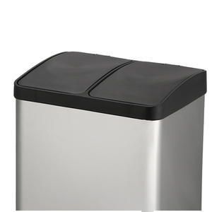 <span class=keywords><strong>Poubelle</strong></span> d'intérieur à pédale noire de 30 litres en acier inoxydable résistant aux empreintes digitales avec couvercle en plastique - Product Image 4