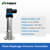 Transmisor de Presión de Diafragma a Ras de Nivel CE/SIL, Sanitario, con Conexión Tri-Clamp, Salida 4-20mA, Acero Inoxidable 316L, para Alimentos y Lácteos