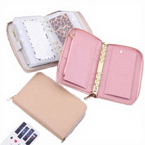 Cartera con Anillas y Cierre de Cremallera de Cuero Pebble, Regalo Escolar, Tamaños A5, A6, A7, Cartera con Diseño de Bolsa <span class=keywords><strong>para</strong></span> Organizar Dinero y Presupuesto - Product Image 4