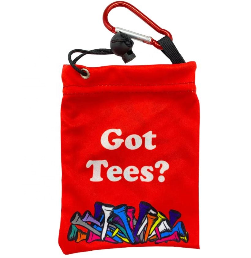 Удобные черные мешочки для гольфа, ценная нейлоновая сумка из полиэстера на шнурке