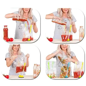 ที่วางถุงปรับระดับได้สำหรับถุงเตรียมอาหาร ถุงพลาสติกแช่แข็ง ถุงซิปล็อค อุปกรณ์จัดเก็บในครัวสำหรับการวางแผนมื้ออาหาร - Product Image 5