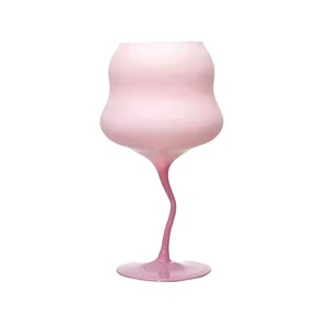 Copa de Vino Highball de Estilo Europeo en Color Macaron, Vaso de Vidrio Trenzado, Vajilla con Toque Femenino, Copa Alta con Colores a Juego - Product Image 5