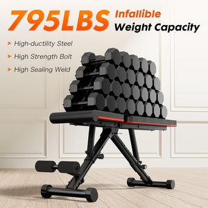 Ayarlanabilir Ağırlık Sehpası Ev Spor Salonu Katlanabilir Egzersiz Ekipmanı Tüm Vücut Güç Antrenmanı Eğimli Düzgünleşen Eğimli Durumda Çalışılabilen Sit-Up 795LBS Kapasiteli - Product Image 4