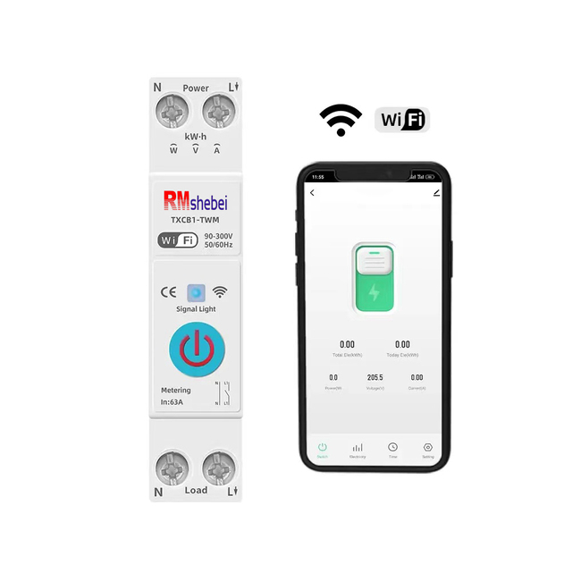 RMshebei Smart Life WIFI Mcb Timer 1P 63A 110V Mini 220V Remote Control Remote Control for Mobile Phone Swith Voice Control