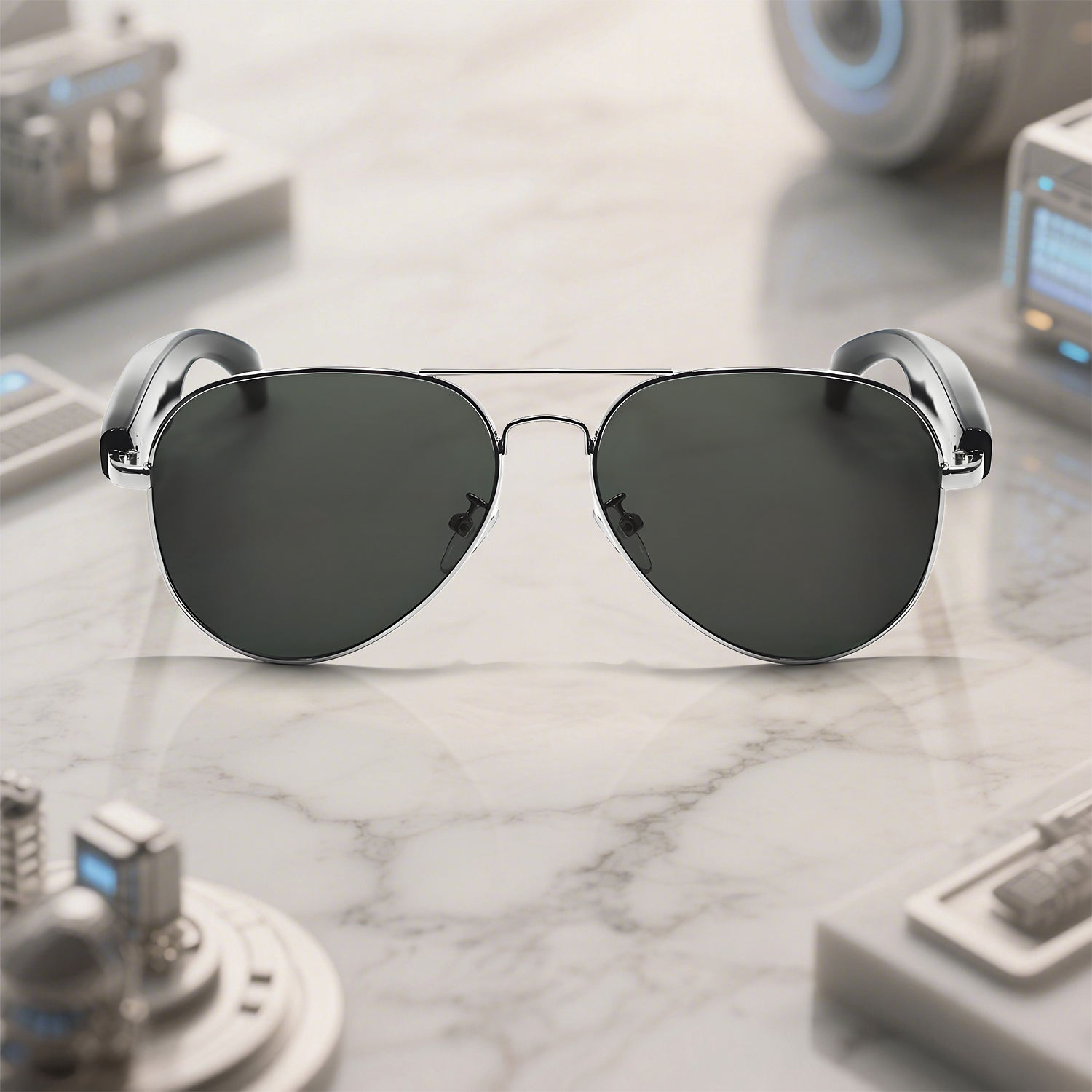 เลนส์กรอบสีเทาเงิน