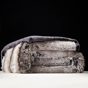 Couverture de luxe en fausse fourrure de renard <span class=keywords><strong>d</strong></span>épouillée couvertures en polaire de lait jeter Double couche réversible lapin polaire couvre-lit couette pour l'hiver - Product Image 6
