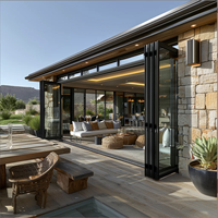 Porte pliante en verre en alliage d'aluminium sur mesure pour balcon, cloison de villa, décoration intérieure avec certification