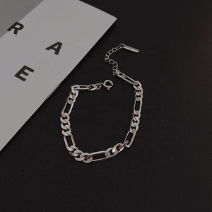 Pulsera Unisex Estilo Hip Hop de Plata de Ley 925, Calidad Italiana, Diseño Figaro, Nueva, Venta Directa de Fábrica al Por Mayor - Product Image 2