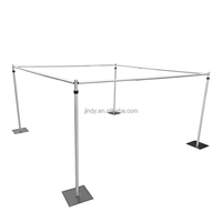 Structure de Chapiteau Rond Ajustable 10x10 pieds, Chuppah Carrée, Système de Drapage Robuste pour Mariages et Événements