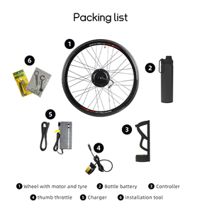 Diy Enduro Fat Tire E Bike Motor de conversión Mid Drive Switch Kit 250W 28 29 26 pulgadas 20 "Rueda delantera Precio DE LA UE con batería de botella - Product Image 6