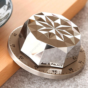 Minuteur de cuisine portable en acier inoxydable SYH1236, compte à rebours de 60 minutes, design mécanique rotatif avec son original - Product Image 1