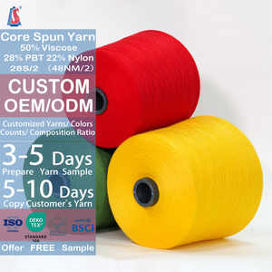 Trung Quốc Sợi Các Nhà Sản Xuất Tùy Chỉnh 28S/2 Viscose <span class=keywords><strong>Nylon</strong></span> Polyester Pha Trộn Dệt Sợi Hilo Nguyên Màu Trắng Nhuộm Hilos Vpn Core Spun Sợi - Product Image 1