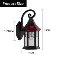Applique Murale LED Classique Moderne IP56 Étanche pour Extérieur, Lampe Décorative de Jardin avec Verre et Aluminium de Qualité Supérieure, IRC Élevé 95