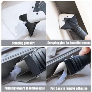 Kit de gros multifonctionnel pour calfeutrage : outil de calfeutrage, racloir à silicone, couteau décolleur de colle, spatule d'angle pour finition et jointoiement - Product Image 6
