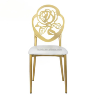 Chaises empilables en acier inoxydable doré à dossier rond pour événements, banquets, fêtes, mariages et salons – Vente en gros
