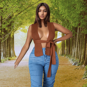 Crop top sexy sans manches à lacets et découpes, couleur unie, pour femme, idéal pour les sorties en club, vente en gros à prix abordable, tendance - Product Image 4