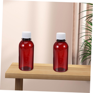 Medicine Packaging <b>Empty</b> Dark Amber <b>Plastic</b> PET Syrup Pills <b>Bottle</b> <b>Plastic</b> <b>Bottle</b> with Cap - Product Image 3