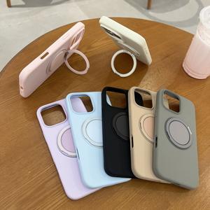 غطاء هاتف آيفون 17 برو ماكس من السيليكون السائل مع حامل مغناطيسي دوار 360 درجة وحماية للكاميرا، متوافق مع 16 بلس و15 و14 و13 و12 - Product Image 2
