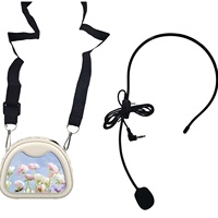 Amplificateur vocal portable rechargeable, design mignon en forme de chat, microphone filaire avec casque, haut-parleur portable