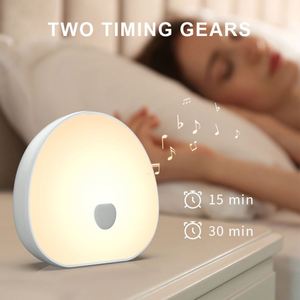 ไฟกลางคืน LED สำหรับเด็กและผู้ใหญ่ ช่วยให้นอนหลับสบาย ปรับสีสันได้ RGB พร้อมระบบสัมผัสหรี่แสงได้ มีเสียงไวท์นอยส์ นาฬิกาปลุก โคมไฟข้างเตียง ช่วยให้นอนหลับ - Product Image 3