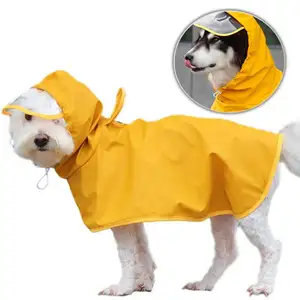 Custom 9XL Ajustable Pet Waterproof Clothes Lightweight Rain Jacket Dog Raincoat With Hood For Small Medium Large Dog