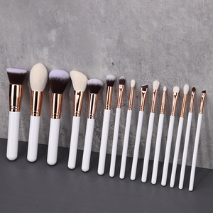 Rich Stock Ship Fast Wholesale 15PCs Fabricación de <span class=keywords><strong>brochas</strong></span> de <span class=keywords><strong>maquillaje</strong></span> vegano Juego de <span class=keywords><strong>brochas</strong></span> de <span class=keywords><strong>maquillaje</strong></span> blanco - Product Image 1