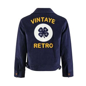 Veste en velours côtelé rétro OEM avec broderie trèfle, style workwear décontracté pour jeunes, streetwear <span class=keywords><strong>marine</strong></span> - Product Image 2