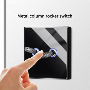 Công tắc kim loại kính LangYeao 1/2/3/4 Gang, đèn nền LED xanh dương 4 màu, mặt bích tường PC chống cháy - Product Image 3