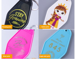 Custom Logo Vintage Motel Keychain Design Free Sample <b>Blank</b> Plastic UV Printed Metal Alloy Zinc for Personalised Style - Product Image 6