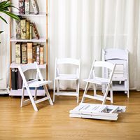 Chaises pliantes blanches en résine rembourrées, empilables, à forte capacité de charge, pour événements, mariages, banquets, vente en gros