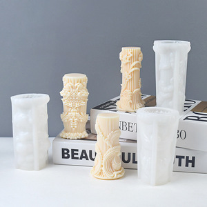 Europese cilindrische kaars siliconen mal aromatherapie kaarsen maken gereedschap gips ornamenten gietvorm voor huisdecoratie - Product Image 1